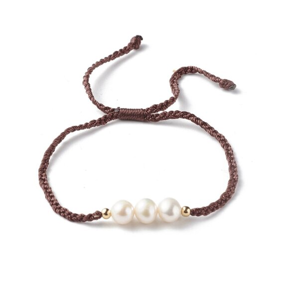 NWOT Mother and Daughter 2pc Natural Pearls Bracelet on Cord layering Set 2/$20 - Picture 6 of 7